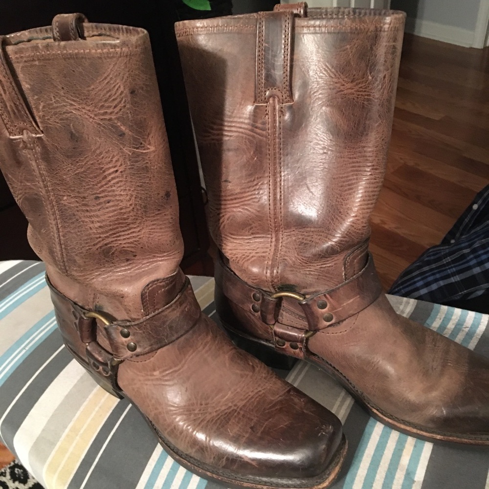Gently used Ladies FRYE Harness Boots